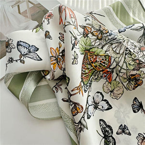 MaraSilk Pure Mulberry Silk Scarf Square Crepe Satin MS61-7