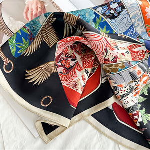 MaraSilk Pure Mulberry Silk Scarf Square Crepe Satin MS61-71