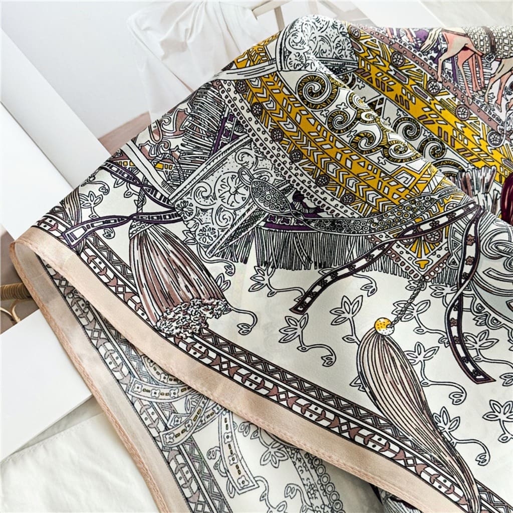 MaraSilk Pure Mulberry Silk Scarf Square Crepe Satin MS61-75