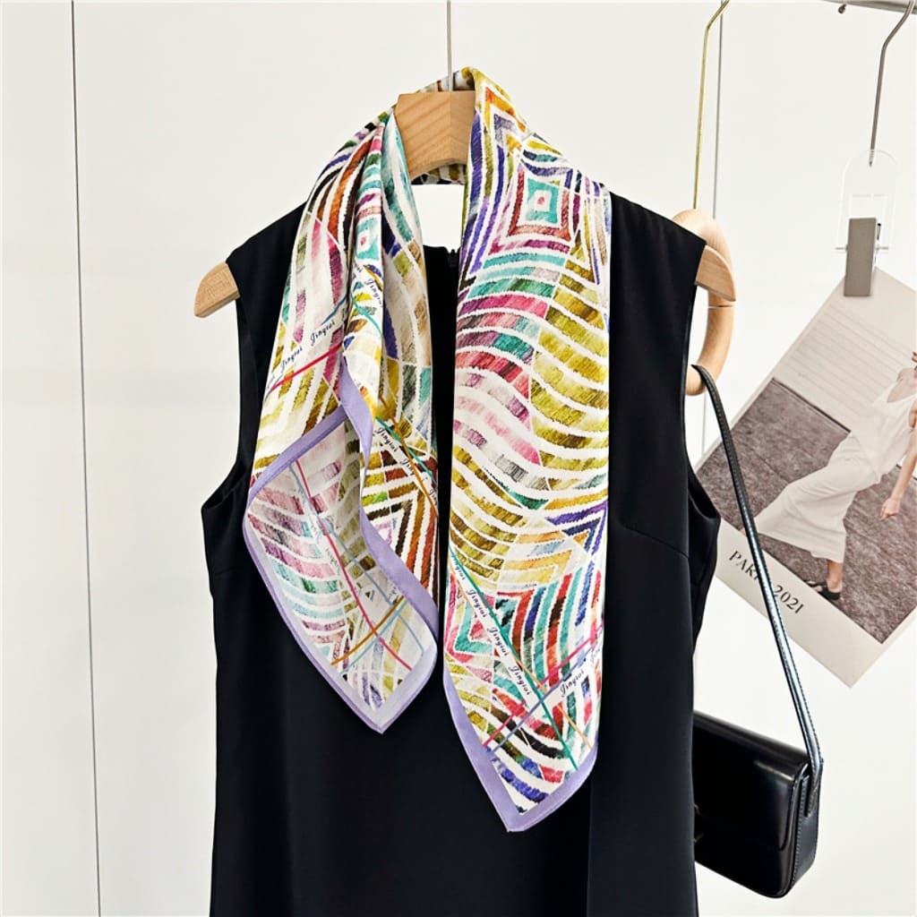 MaraSilk Pure Mulberry Silk Scarf Square Crepe Satin MS61-86