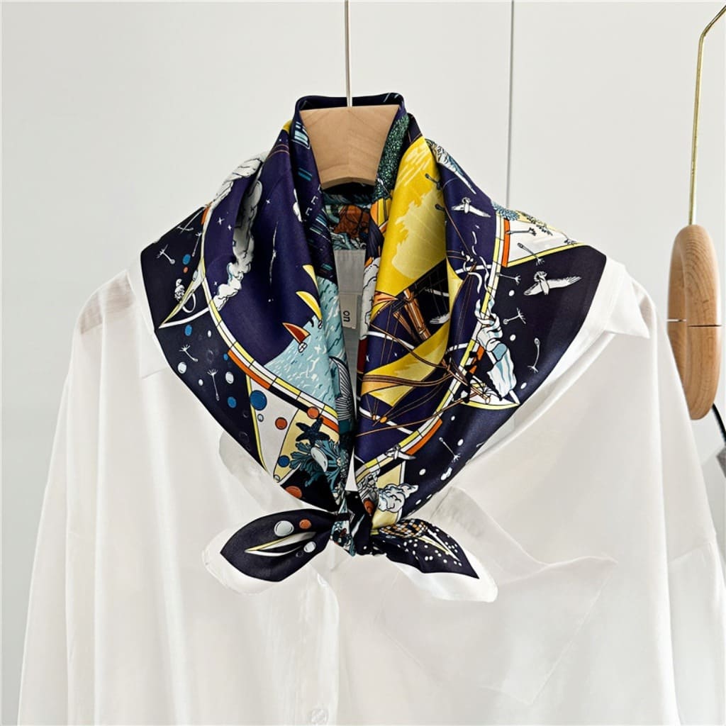 MaraSilk Pure Mulberry Silk Scarf Square Crepe Satin MS61-93