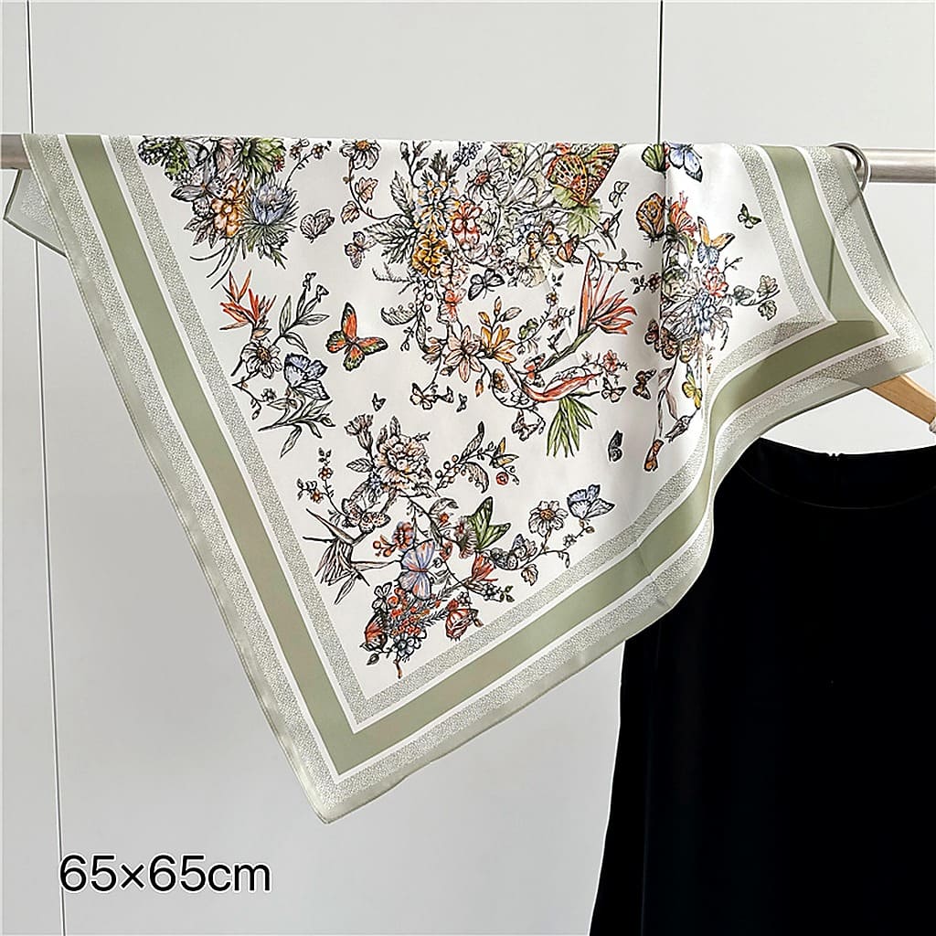 MaraSilk Pure Mulberry Silk Scarf Square Crepe Satin MS61-96