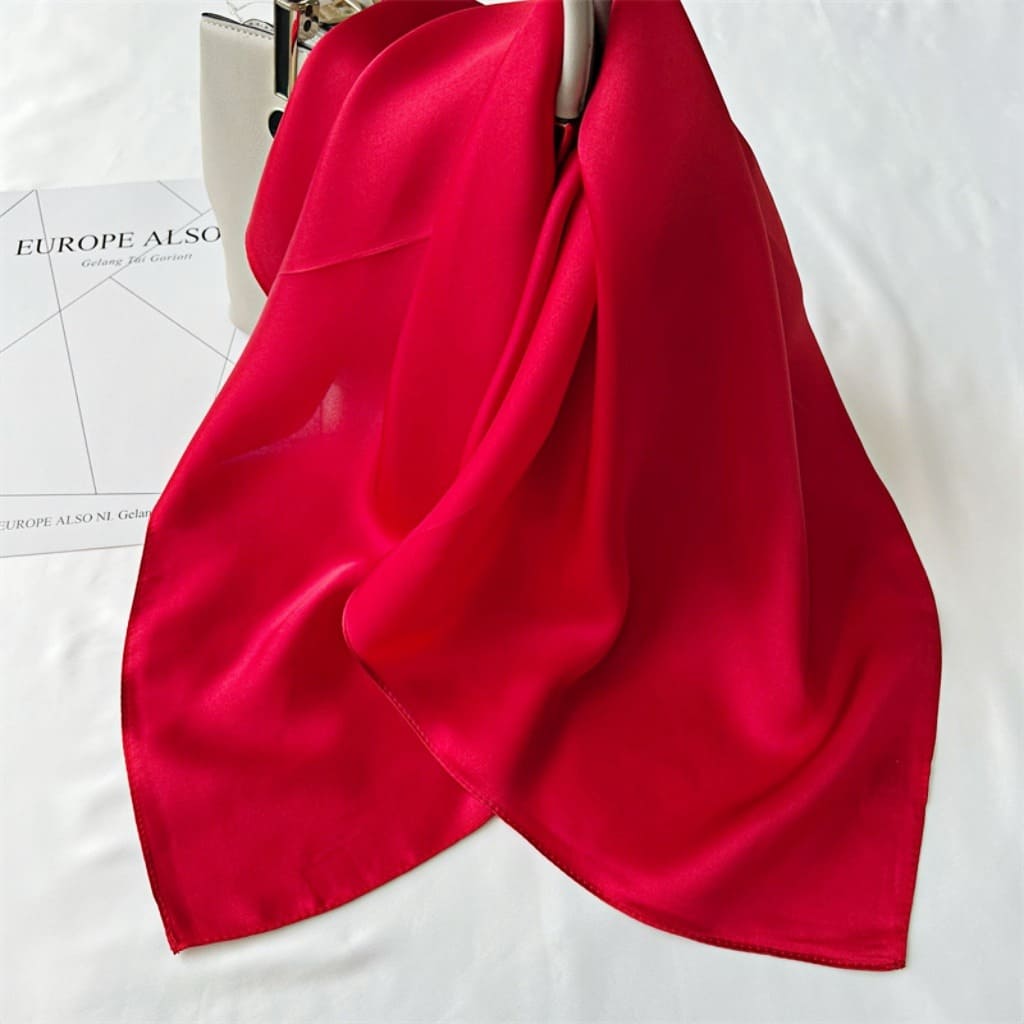 MaraSilk Pure Mulberry Silk Scarf Square Crepe Satin MS62-2