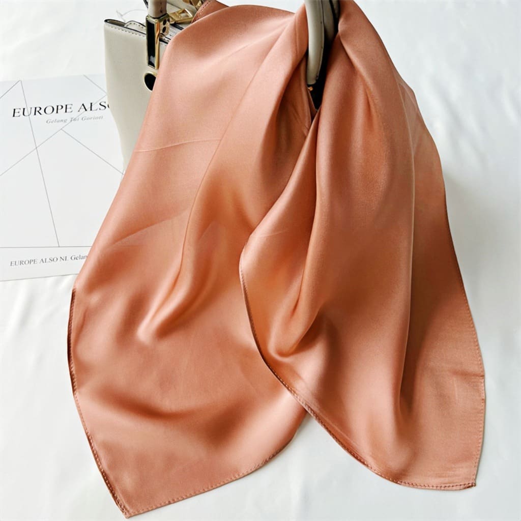 MaraSilk Pure Mulberry Silk Scarf Square Crepe Satin MS62-41