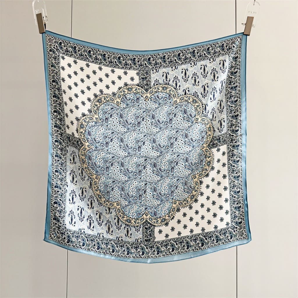 MaraSilk Pure Mulberry Silk Scarf Square Crepe Satin MS63-1