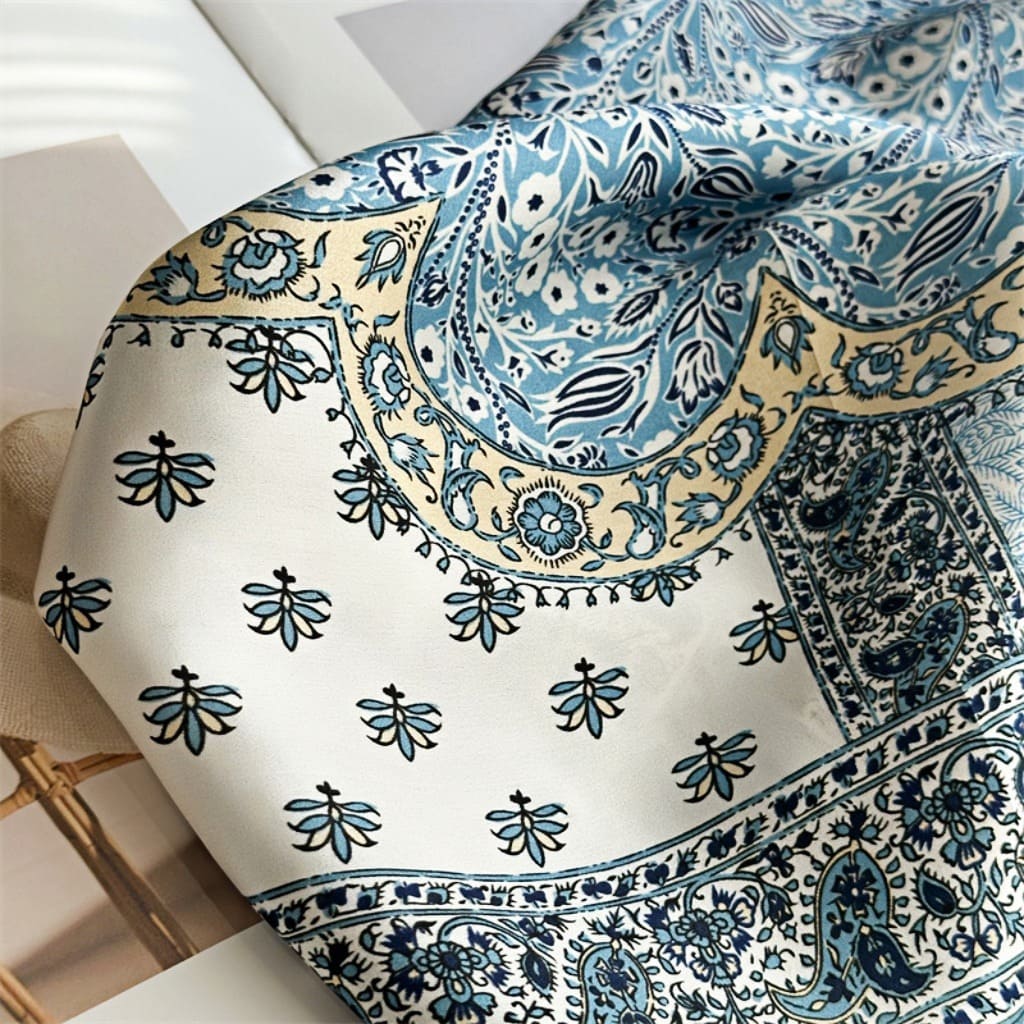 MaraSilk Pure Mulberry Silk Scarf Square Crepe Satin MS63-10