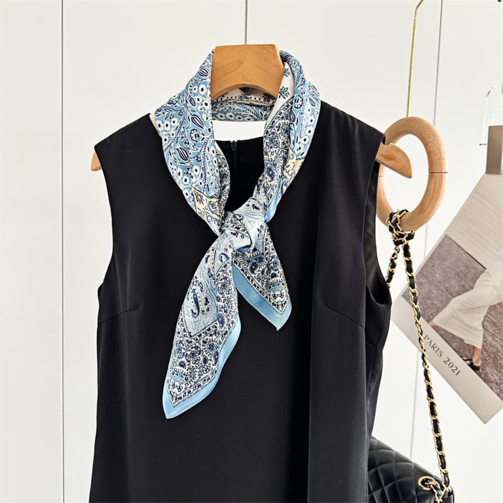 MaraSilk Pure Mulberry Silk Scarf Square Crepe Satin MS63-5