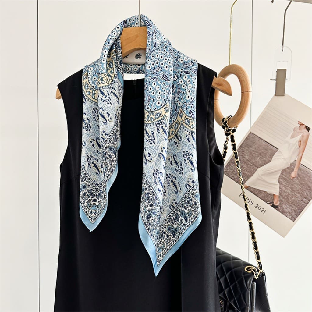 MaraSilk Pure Mulberry Silk Scarf Square Crepe Satin MS63-6