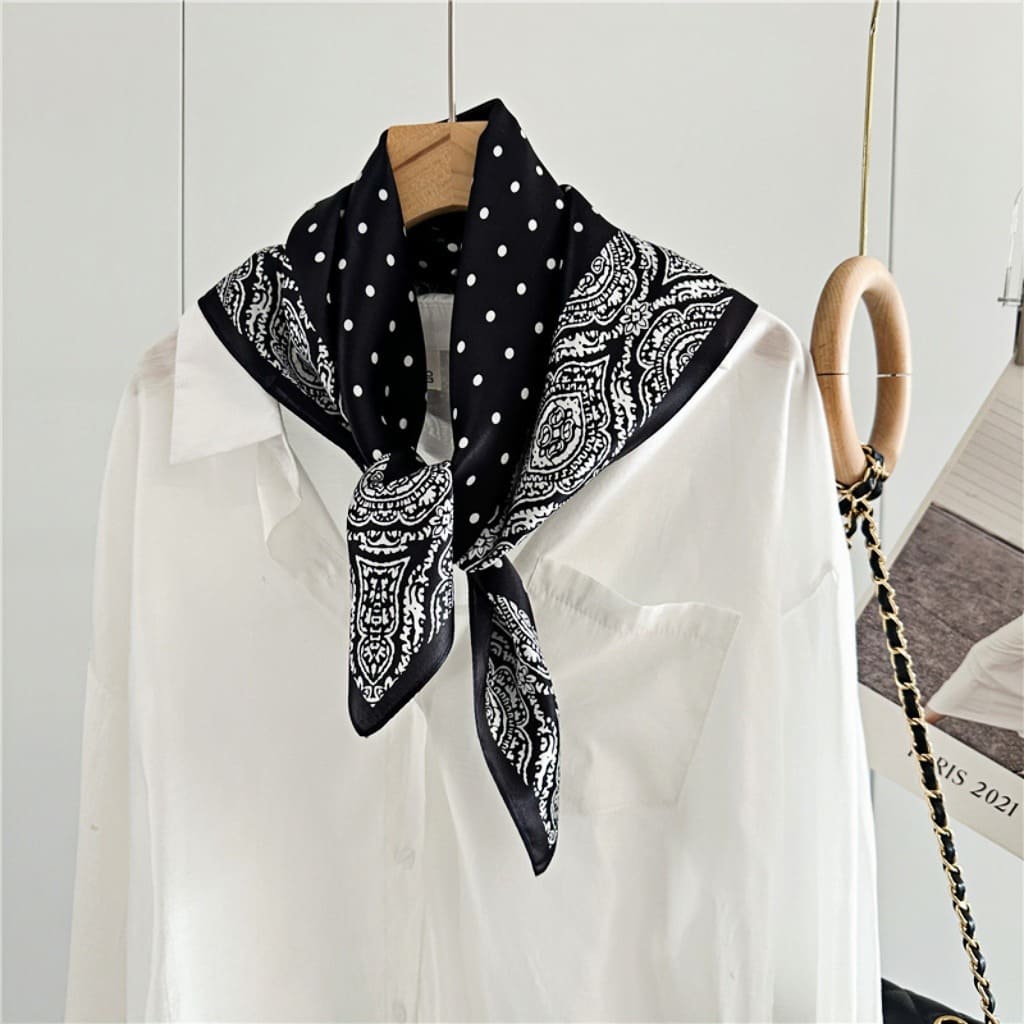 MaraSilk Pure Mulberry Silk Scarf Square Crepe Satin MS64-4