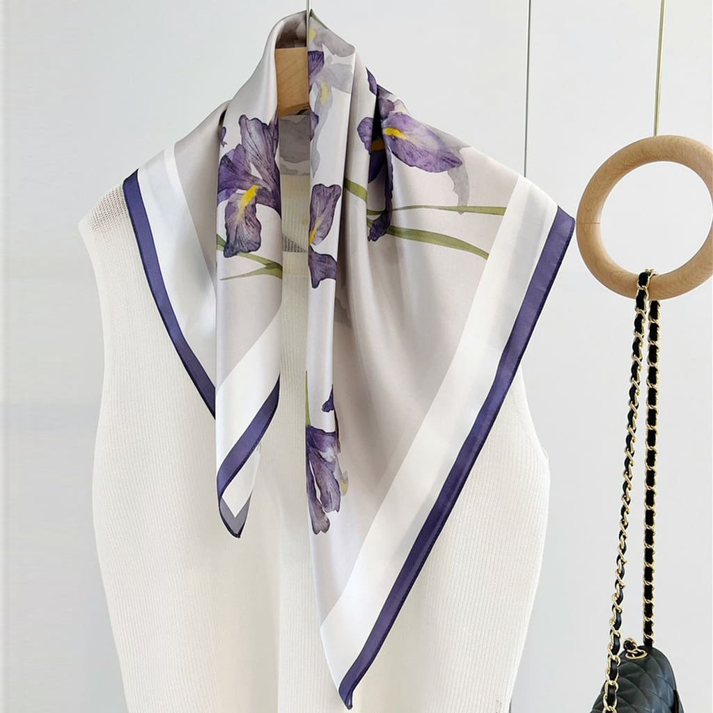 MaraSilk Pure Mulberry Silk Scarf - Square Crepe Satin MS65