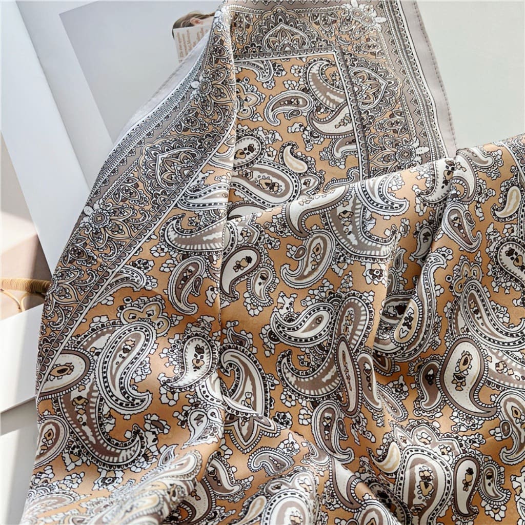 MaraSilk Pure Mulberry Silk Scarf - Square Crepe Satin MS66