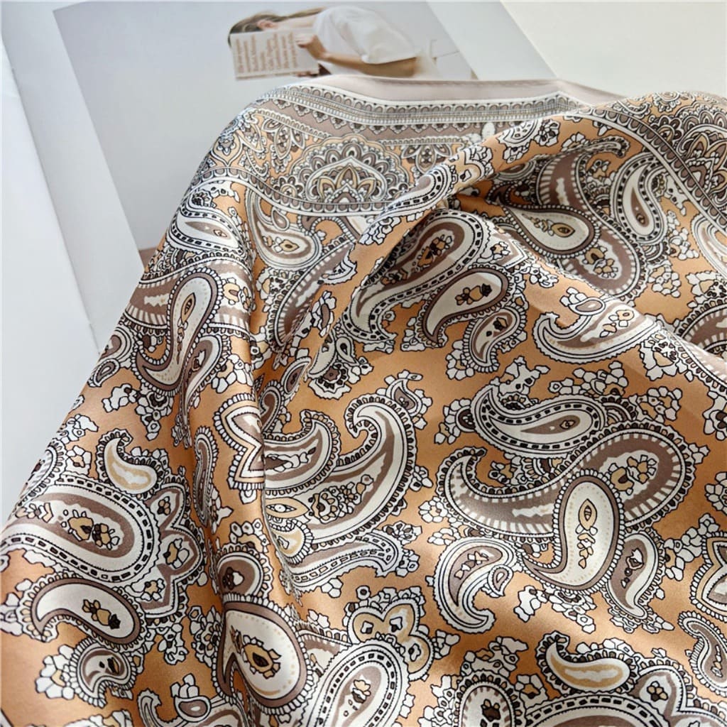 MaraSilk Pure Mulberry Silk Scarf - Square Crepe Satin MS66