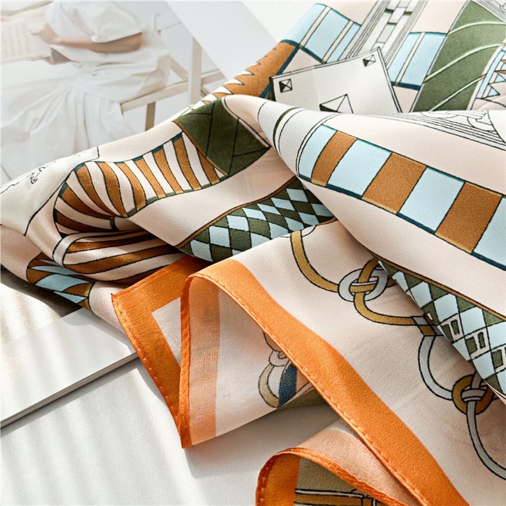 MaraSilk Pure Mulberry Silk Scarf - Square Crepe Satin MS67