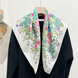 MaraSilk Pure Mulberry Silk Scarf - Square Crepe Satin MS68