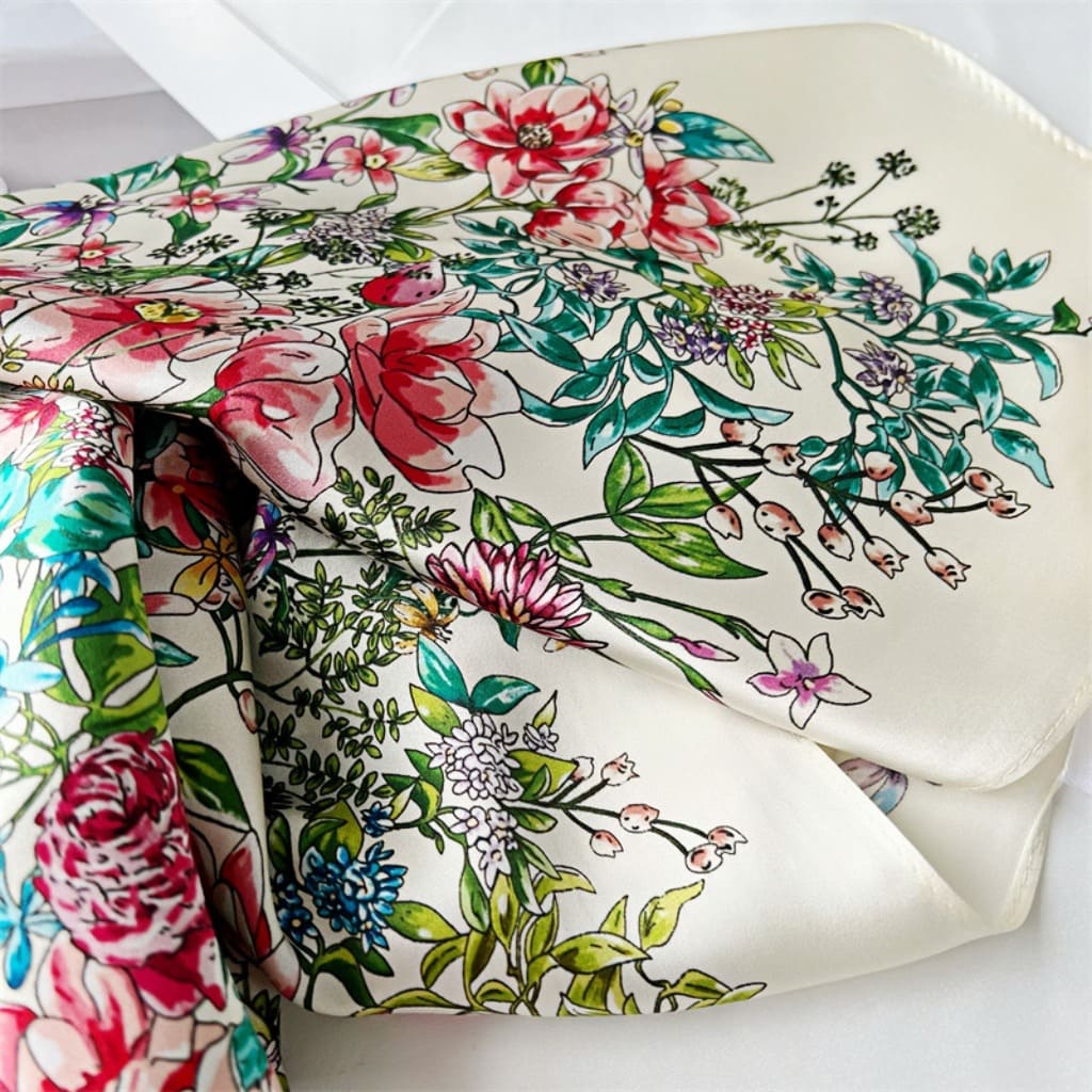 MaraSilk Pure Mulberry Silk Scarf - Square Crepe Satin MS68