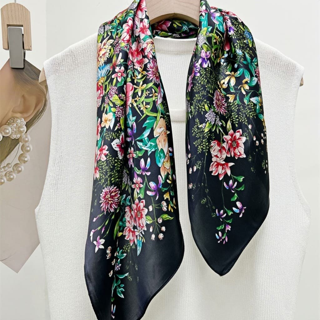 MaraSilk Pure Mulberry Silk Scarf - Square Crepe Satin MS68 25" x 25" MS6802