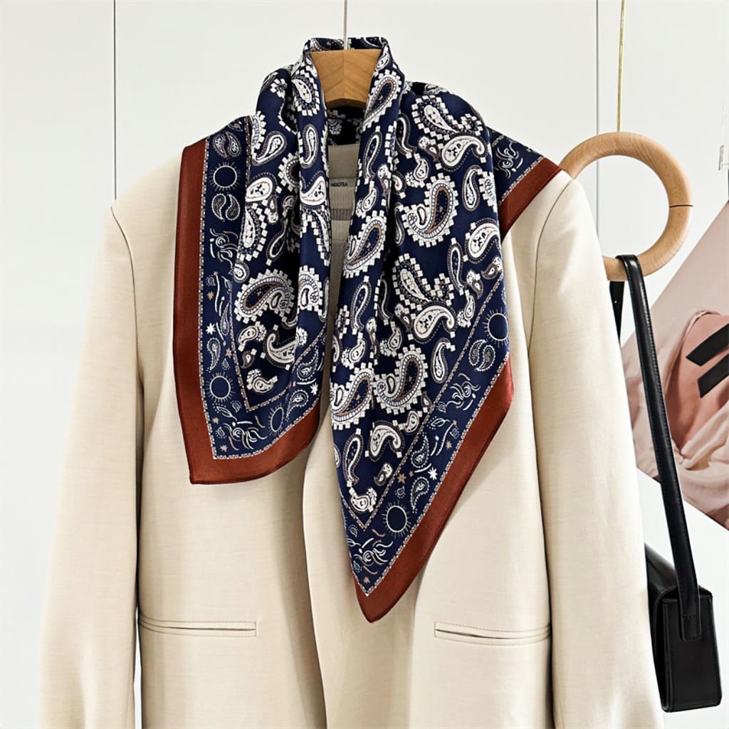 MaraSilk Pure Mulberry Silk Scarf - Square Crepe Satin MS69