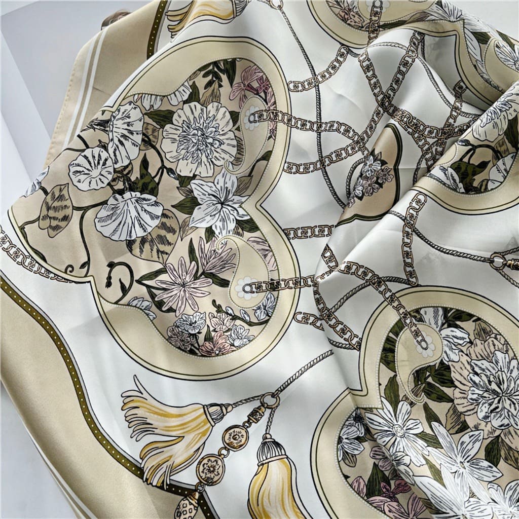 MaraSilk Pure Mulberry Silk Scarf - Square Crepe Satin MS71