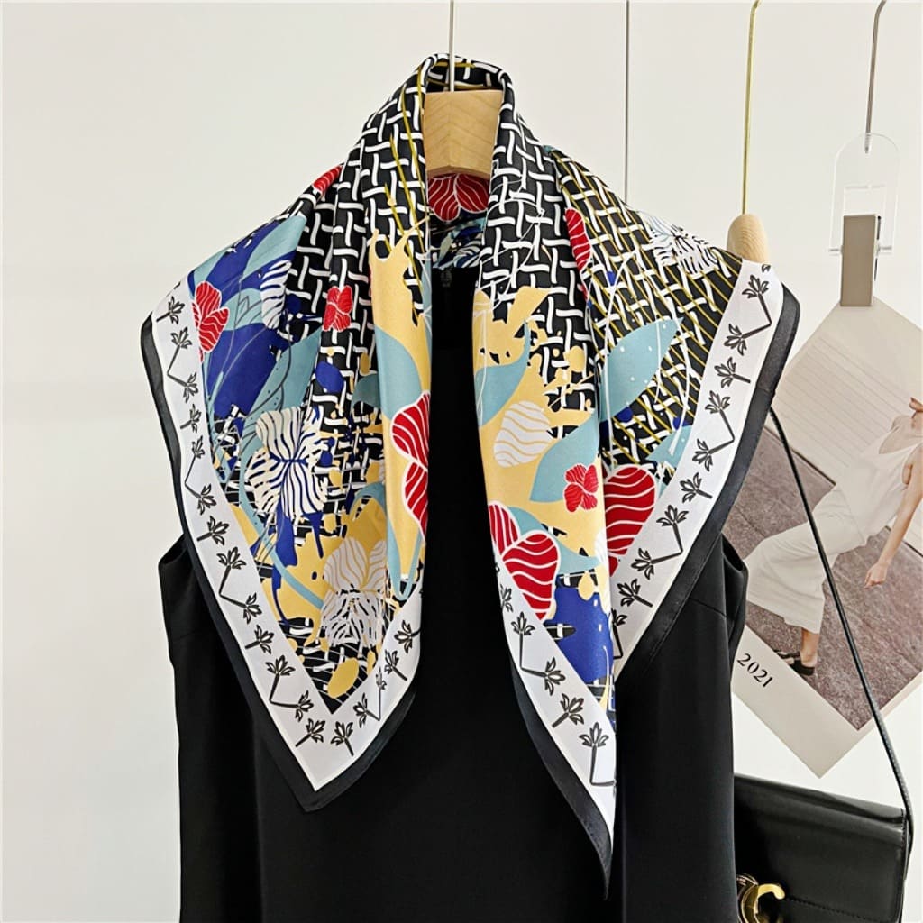 MaraSilk Pure Mulberry Silk Scarf - Square Crepe Satin MS71