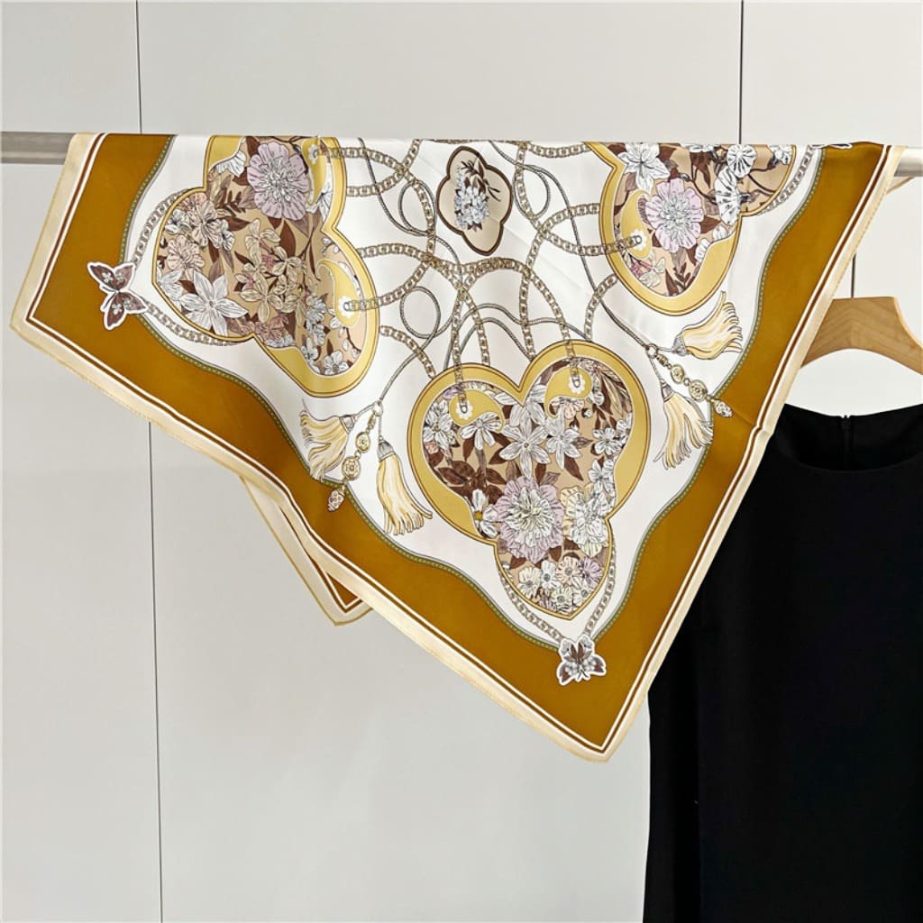 MaraSilk Pure Mulberry Silk Scarf - Square Crepe Satin MS71