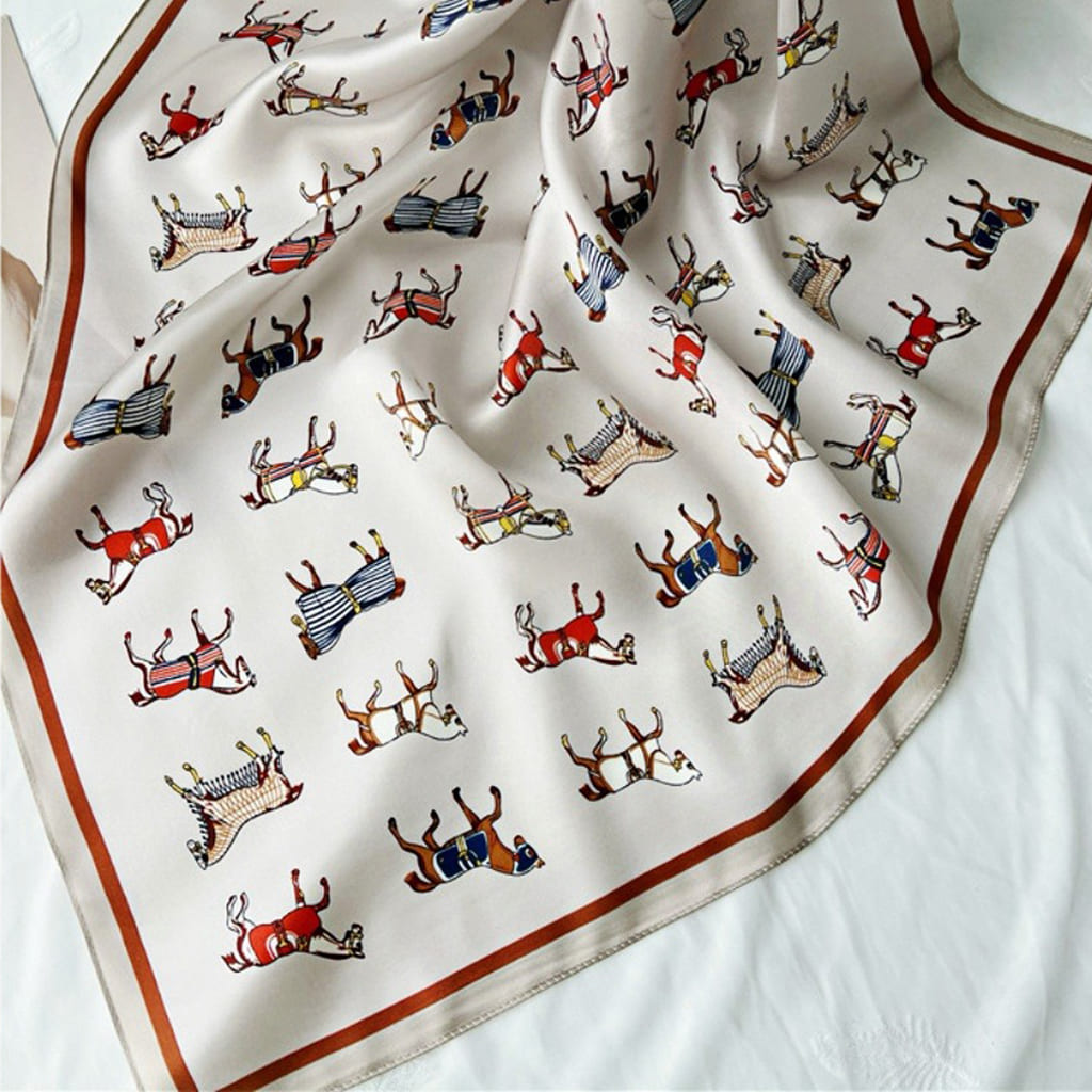 MaraSilk Pure Mulberry Silk Scarf - Square Crepe Satin MS73