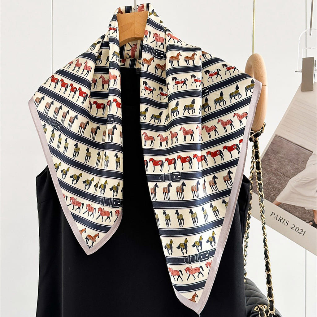 MaraSilk Pure Mulberry Silk Scarf - Square Crepe Satin MS74