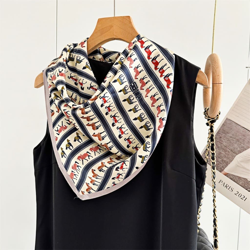 MaraSilk Pure Mulberry Silk Scarf - Square Crepe Satin MS74