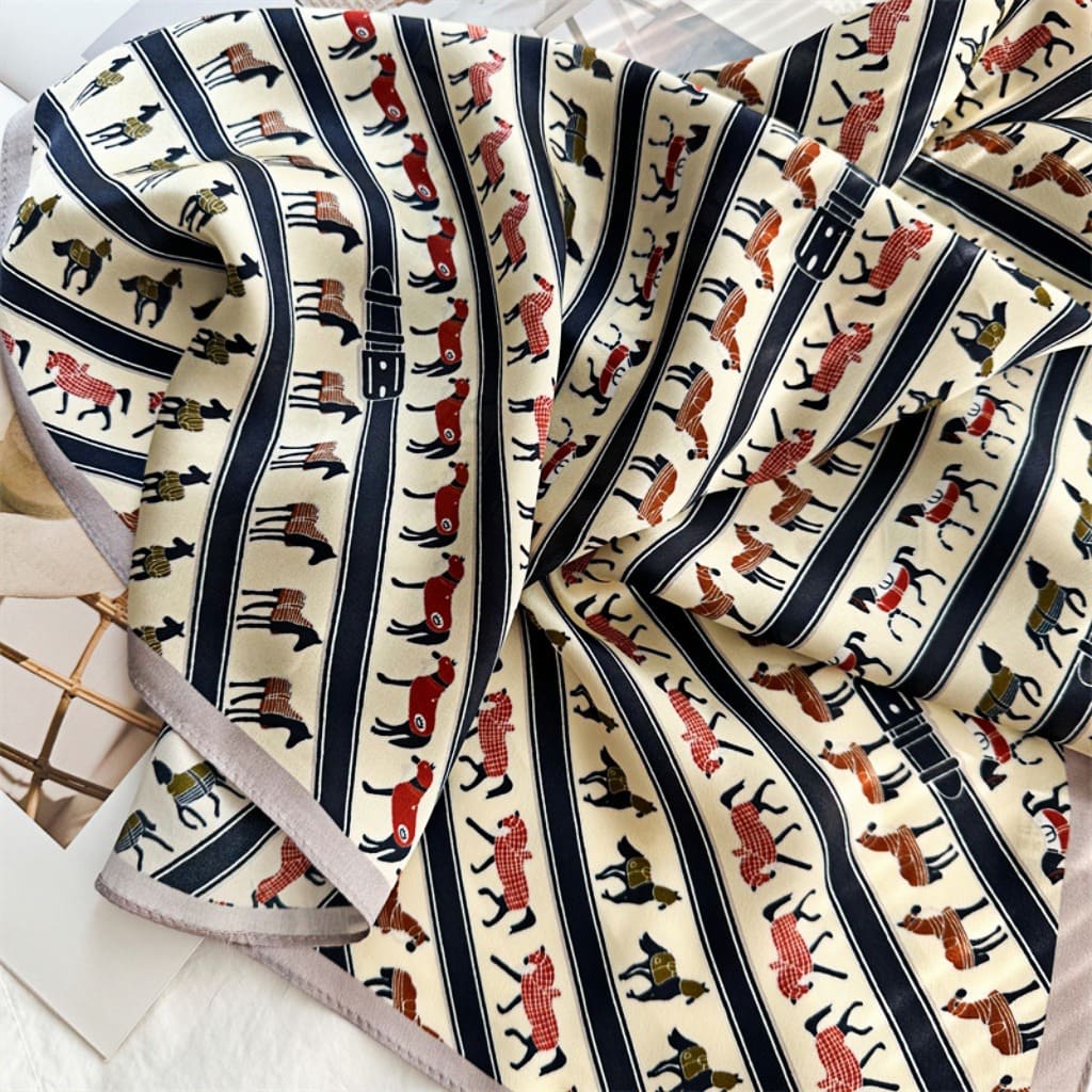 MaraSilk Pure Mulberry Silk Scarf - Square Crepe Satin MS74