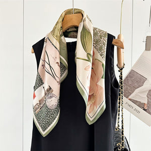 MaraSilk Pure Mulberry Silk Scarf - Square Crepe Satin MS79