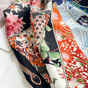 MaraSilk Pure Mulberry Silk Scarf - Square Crepe Satin MS81