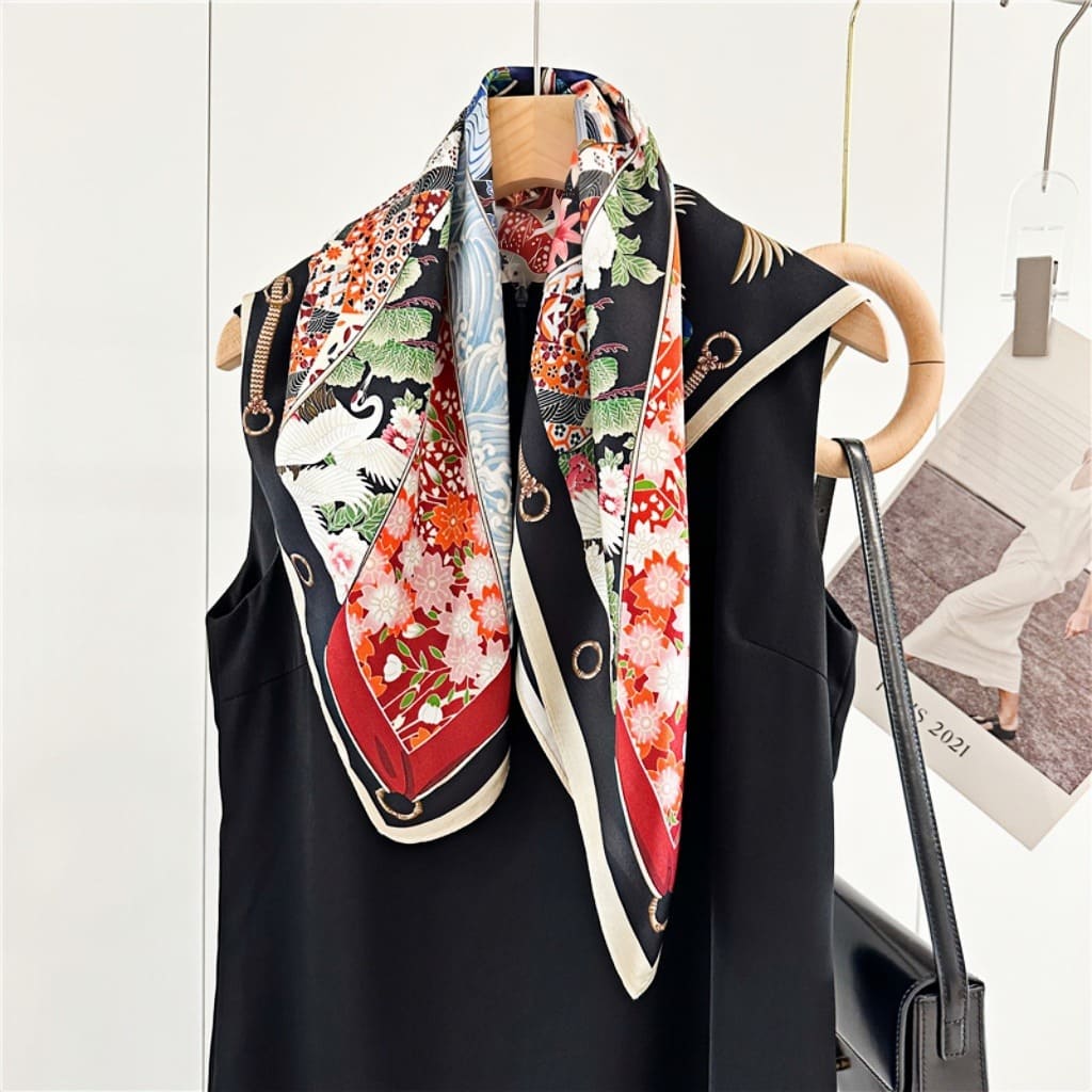 MaraSilk Pure Mulberry Silk Scarf - Square Crepe Satin MS81