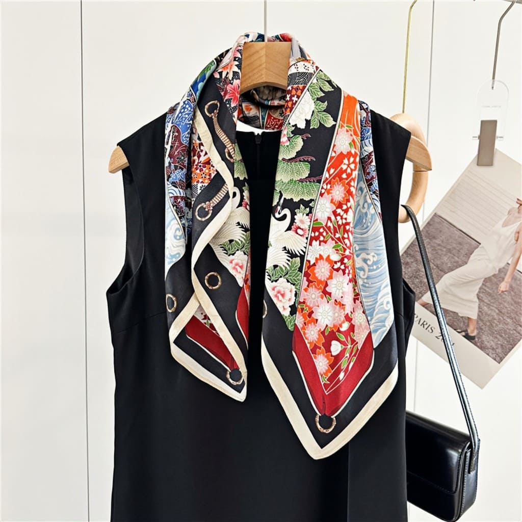 MaraSilk Pure Mulberry Silk Scarf - Square Crepe Satin MS81