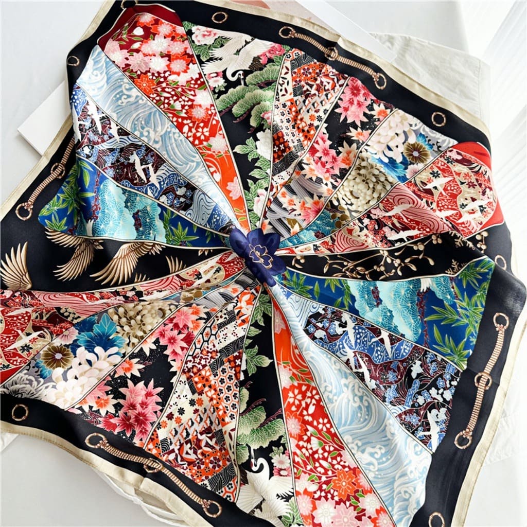 MaraSilk Pure Mulberry Silk Scarf - Square Crepe Satin MS81