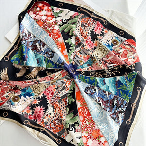 MaraSilk Pure Mulberry Silk Scarf - Square Crepe Satin MS81