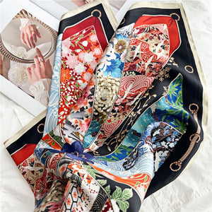 MaraSilk Pure Mulberry Silk Scarf - Square Crepe Satin MS81