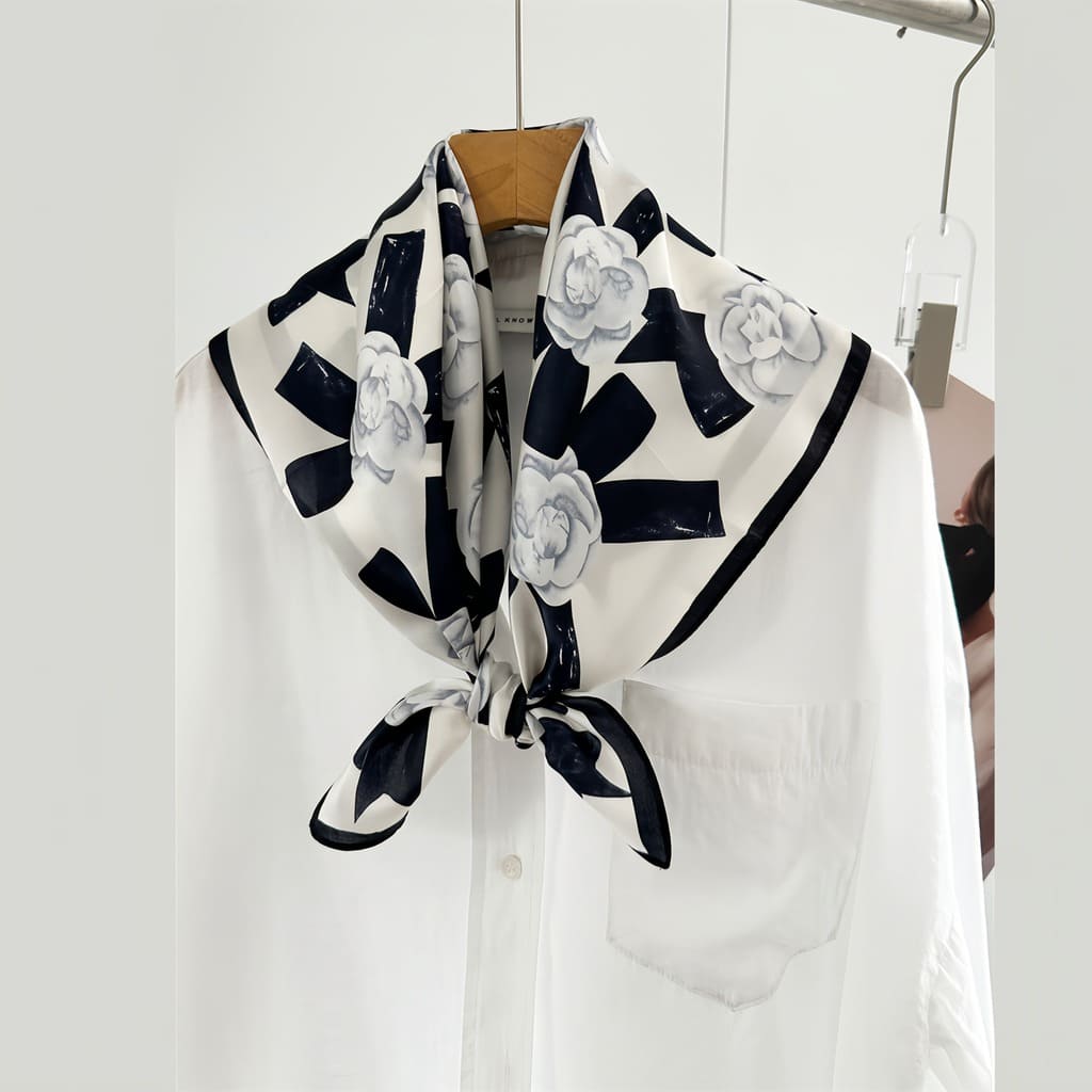 MaraSilk Pure Mulberry Silk Scarf - Square Crepe Satin MS832 25" x 25" MS83201