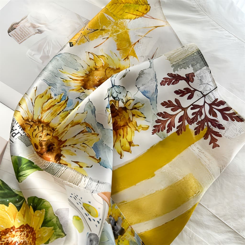 MaraSilk Pure Mulberry Silk Scarf - Square Crepe Satin MS833