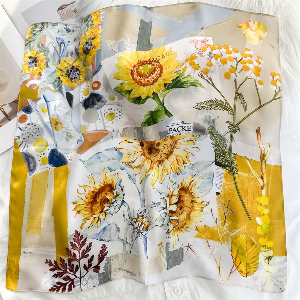 MaraSilk Pure Mulberry Silk Scarf - Square Crepe Satin MS833