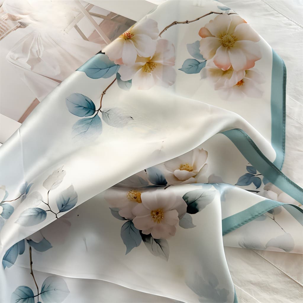 MaraSilk Pure Mulberry Silk Scarf - Square Crepe Satin MS833