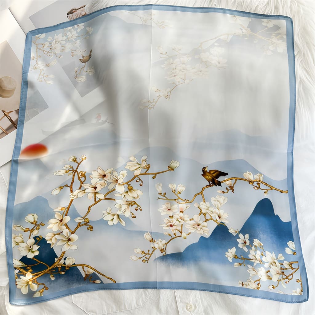 MaraSilk Pure Mulberry Silk Scarf - Square Crepe Satin MS833