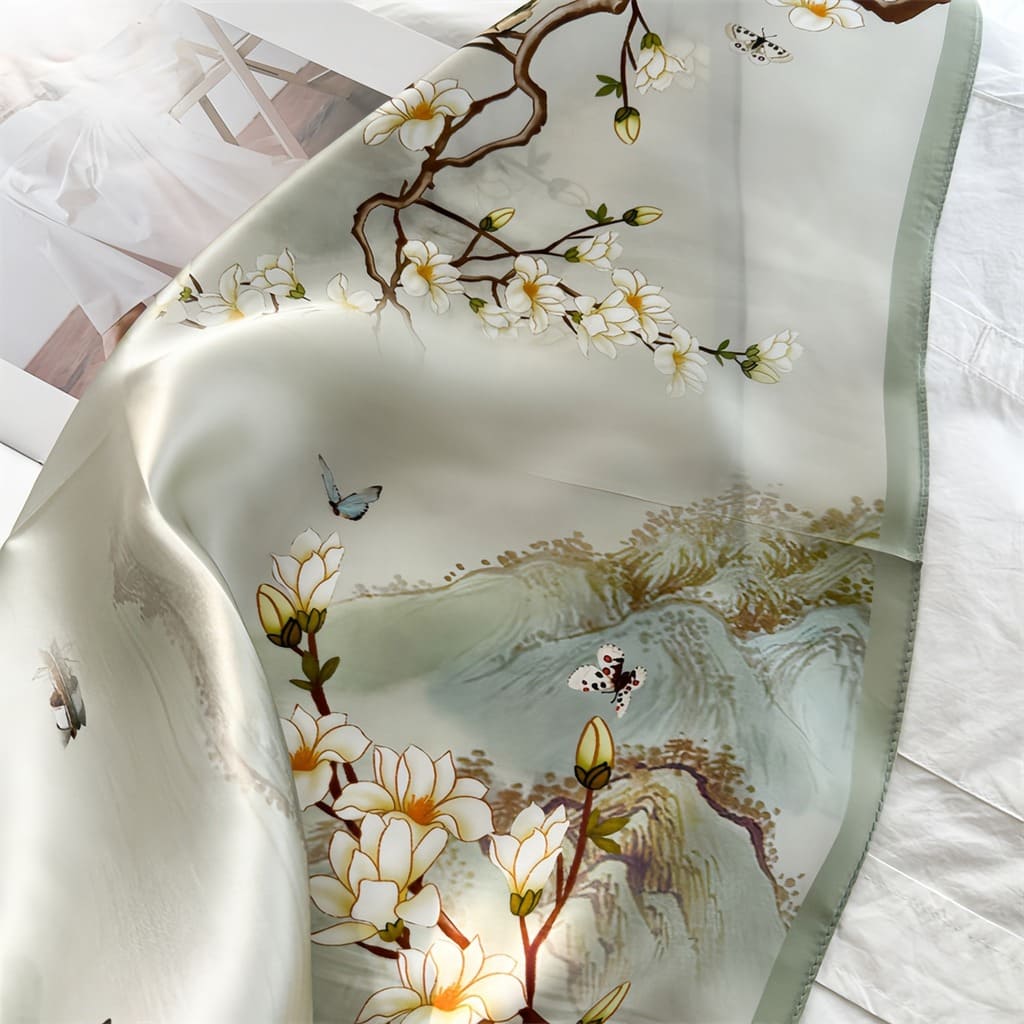 MaraSilk Pure Mulberry Silk Scarf - Square Crepe Satin MS833