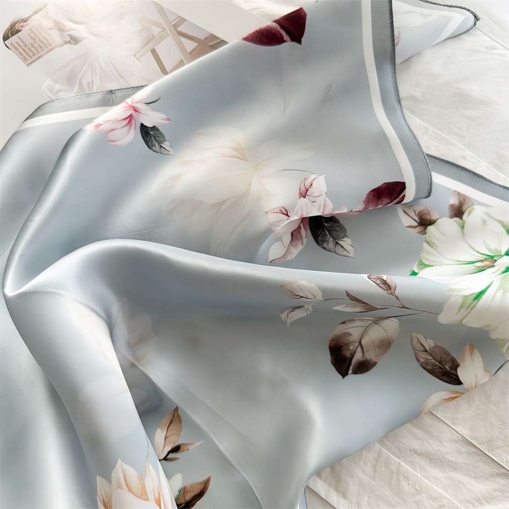 MaraSilk Pure Mulberry Silk Scarf - Square Crepe Satin MS833