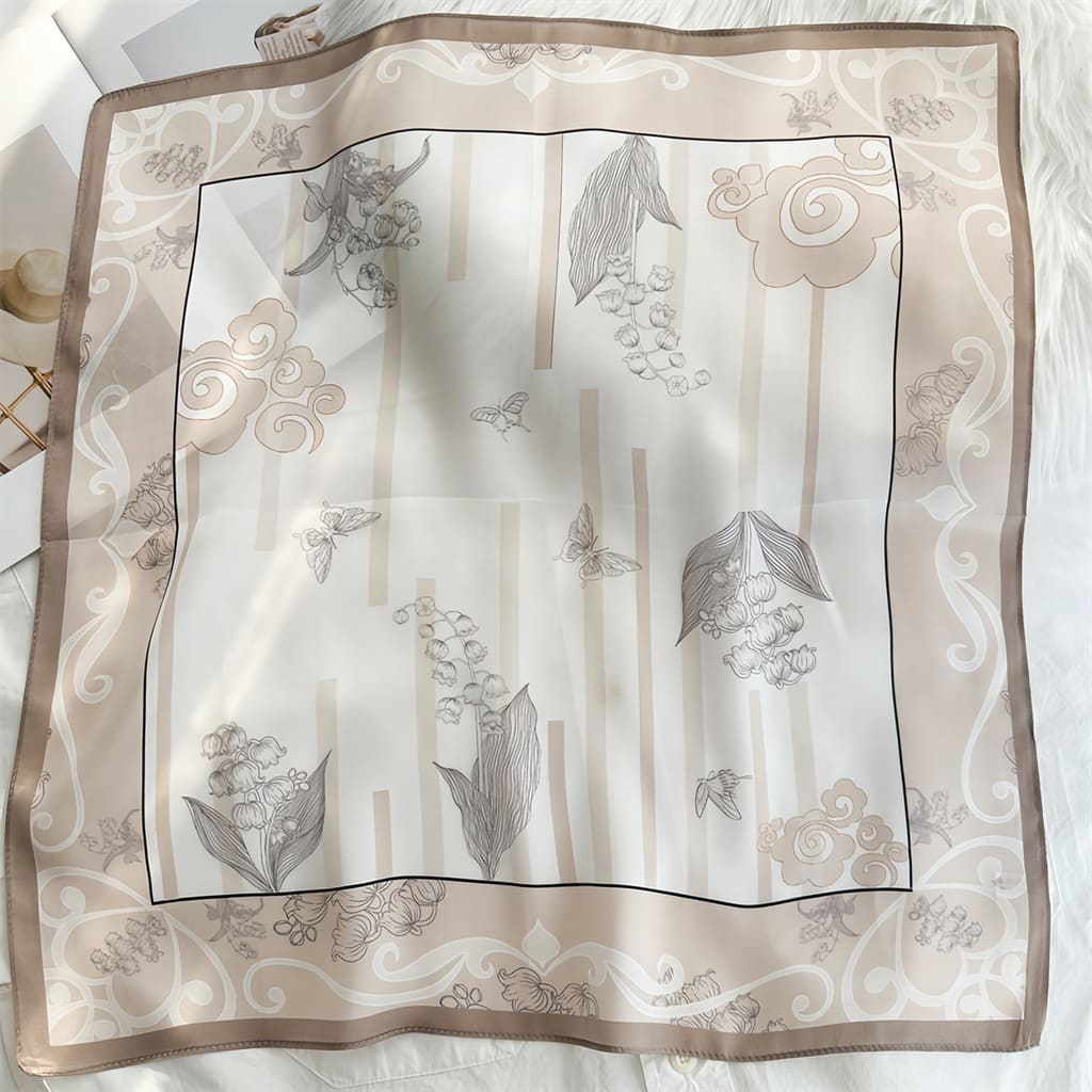 MaraSilk Pure Mulberry Silk Scarf - Square Crepe Satin MS833