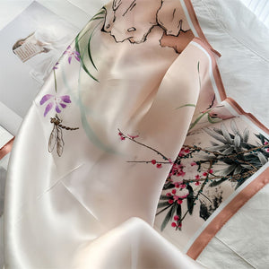 MaraSilk Pure Mulberry Silk Scarf - Square Crepe Satin MS833