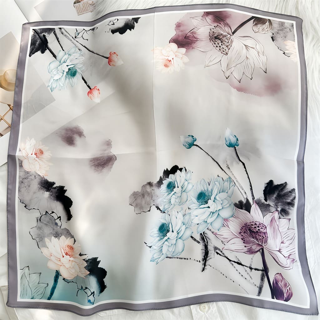 MaraSilk Pure Mulberry Silk Scarf - Square Crepe Satin MS833