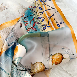 MaraSilk Pure Mulberry Silk Scarf - Square Crepe Satin MS833