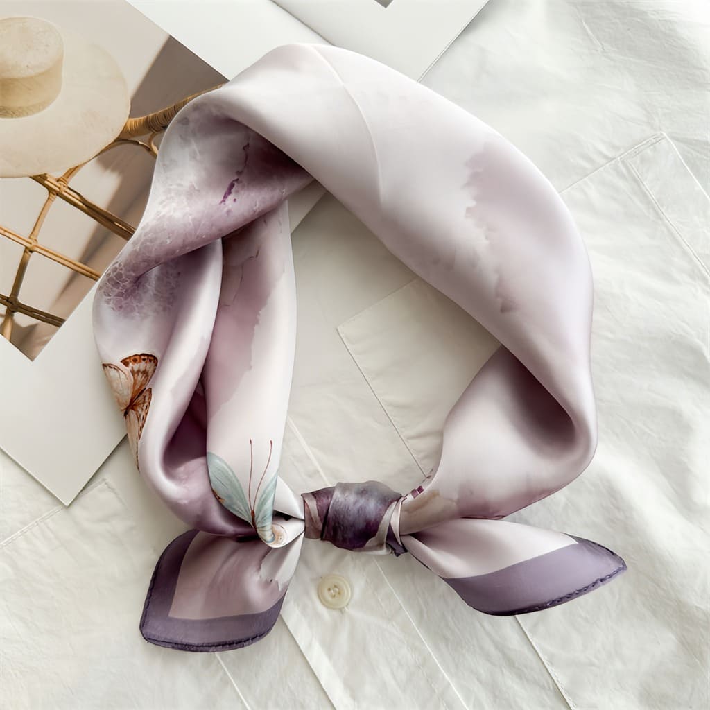 MaraSilk Pure Mulberry Silk Scarf - Square Crepe Satin MS833