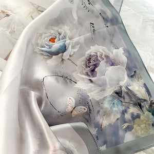 MaraSilk Pure Mulberry Silk Scarf - Square Crepe Satin MS833