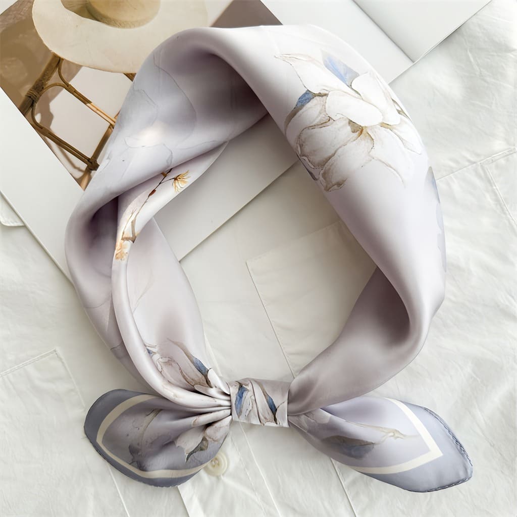 MaraSilk Pure Mulberry Silk Scarf - Square Crepe Satin MS833