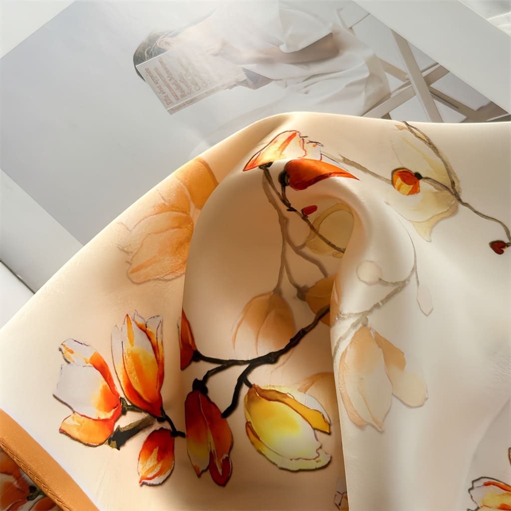 MaraSilk Pure Mulberry Silk Scarf - Square Crepe Satin MS833